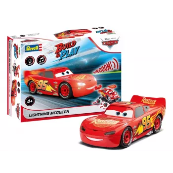 Revell Build & Play Disney Pixar Cars Lightning McQueen Transportlīdzeklis ar Gaismu un Skaņu, 1:20 Mērogs, Saliekamais Modelis