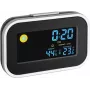 TFA 60.2015 Radio-Controlled Alarm Clock with Indoor Temperature, Black/Silver