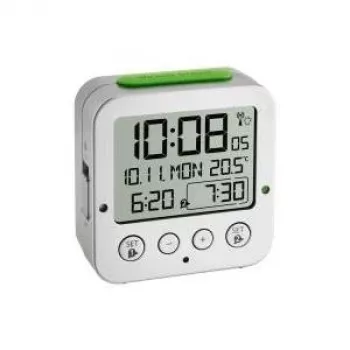 TFA 60.2528.54 Bingo Silver RC modinātājpulkstenis ar temperatūras displeju