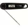 TFA THERMO JACK TASTE Digitālais virtuves termometrs ar taimeri un trauksmi, nerūsējošā tērauda zonde, 160 mm, -50 līdz +300 °C, LCD displejs, melns/balts