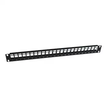 Panasonic 3SR-PATCH-24P 24 Portu Sadales Panelis (Keystone Tips) ar 24 RJ45 Cat.6 UTP Keystone Ligzdām - Melns