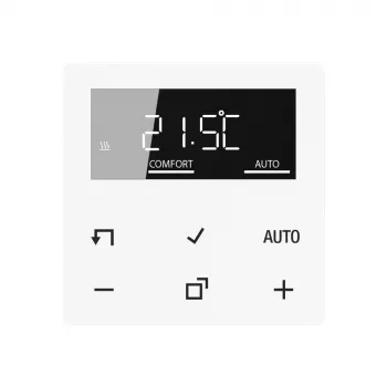 JUNG A1790DWW Display Standard istabas temperatūras regulatoram, Alpīnbaltā krāsā