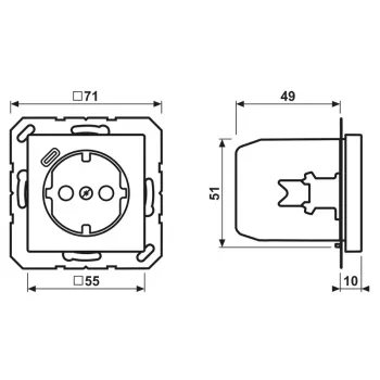 JUNG A 1520-18 C SCHUKO kontaktligzda 16 A ar USB lādētāju (JUNG Quick Charge) 1 x C tips, Safety Plus, AS sērija, balta (ziloņkaula)