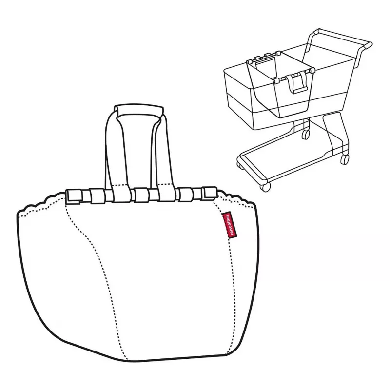 Reisenthel Easyshoppingbag Melns - 30L Iepirkumu soma ar ratiņu stiprinājumu