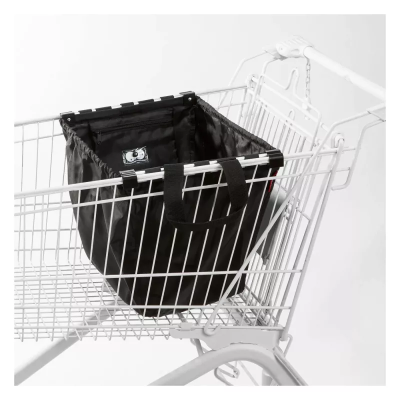 Reisenthel Easyshoppingbag Melns - 30L Iepirkumu soma ar ratiņu stiprinājumu