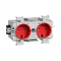 Hager GS20013020 Schuko kontaktligzdas ieliktnis, sarkans, IP20, 250 V, 16 A, 10 gabali