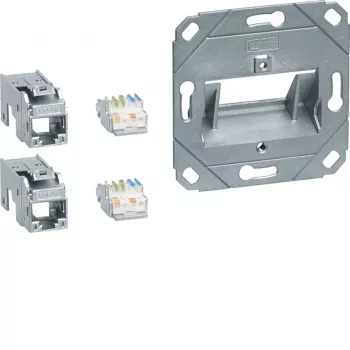Hager GMKSRJ45C6A2 Savienojuma modulis 2x RJ45 Cat.6a UAE centrālajai plāksnei 2-vietīgs, bez halogēna