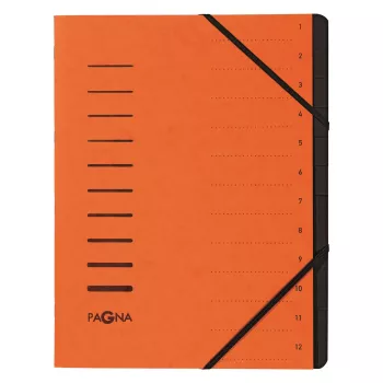 Pagna 40059-12 kārtotājmape ar 12 nodalījumiem, A4, oranža