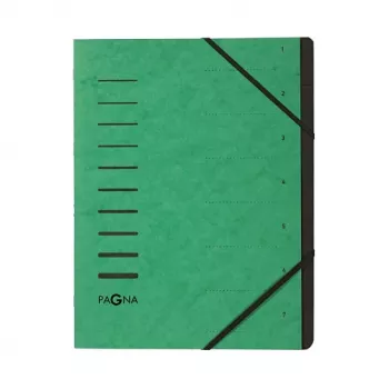 Pagna 40058-03 Organizators A4, 7 nodalījumi, zaļš