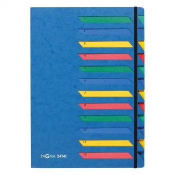 Pagna 24141-02 Classic galda mape ar 12 nodalījumiem, A4, zila