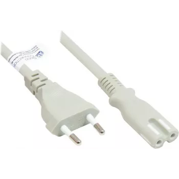 GoodConnections Euro strāvas kabelis, Eiro spraudnis C tips (taisns) uz C7/Euro 8 ligzdu (taisna), pelēks, 0,75 mm², 1,8 m, Good Connections® (P0370-GR018)