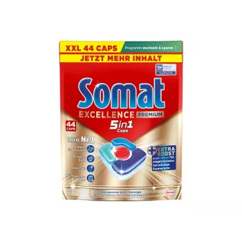 Somat Excellence Premium 5in1 Trauku mazgājamās mašīnas tabletes, 44 gab.