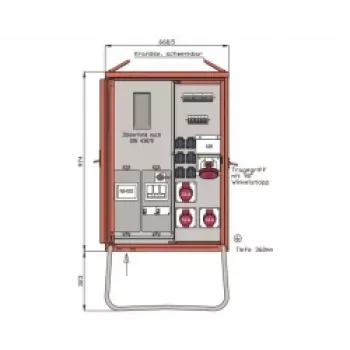 Walther-Werke Sadales panelis WAV0170R1 44kVA Skaitītāja panelis 2 RCD Type B 9 MCB 4