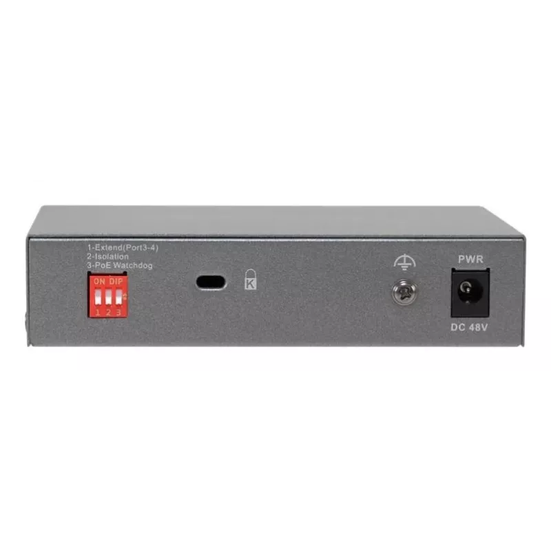 LevelOne GEP-0531 Nepārvaldāms PoE+ slēdzis, 3x GE PoE+ (30W) + 1x Hi-PoE (60W), 60W budžets, plastmasas galddatora korpuss