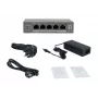 LevelOne GEP-0531 Nepārvaldāms PoE+ slēdzis, 3x GE PoE+ (30W) + 1x Hi-PoE (60W), 60W budžets, plastmasas galddatora korpuss