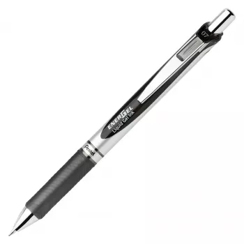 Pentel EnerGel ievelkamā gēla pildspalva - Melna - Zila - Zaļa - Sarkana - Daudzkrāsaina - Sudraba - Plastmasa - Gumija - Treknraksts - Apaļa