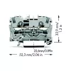 WAGO 2004-1201 Caurplūdes spailes bloks, 2-vadītāju, 800 V, 32 A, pelēks, 6.2 mm platums, CAGE CLAMP