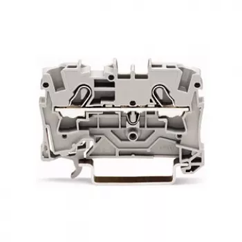WAGO 2004-1201 Caurplūdes spailes bloks, 2-vadītāju, 800 V, 32 A, pelēks, 6.2 mm platums, CAGE CLAMP
