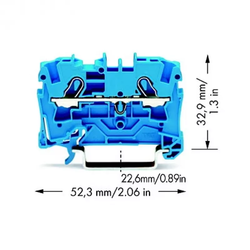 WAGO 2004-1204 TOPJOB S 2-vadu caurlaides spaiļu bloks, 800 V, 32 A, 4 mm², pelēks