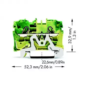 WAGO 2004-1207 TOPJOB® S Caurplūdes spaiļu bloks, 6 mm², pelēks, DIN-sliedes montāžai