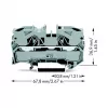 WAGO 2010-1201 Caurlaides spaiļu bloks, 10 mm², 800 V, pelēks