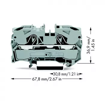 WAGO 2010-1201 Caurlaides spaiļu bloks, 10 mm², 800 V, pelēks