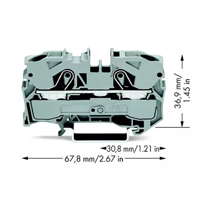WAGO 2010-1201 Caurlaides spaiļu bloks, 10 mm², 800 V, pelēks