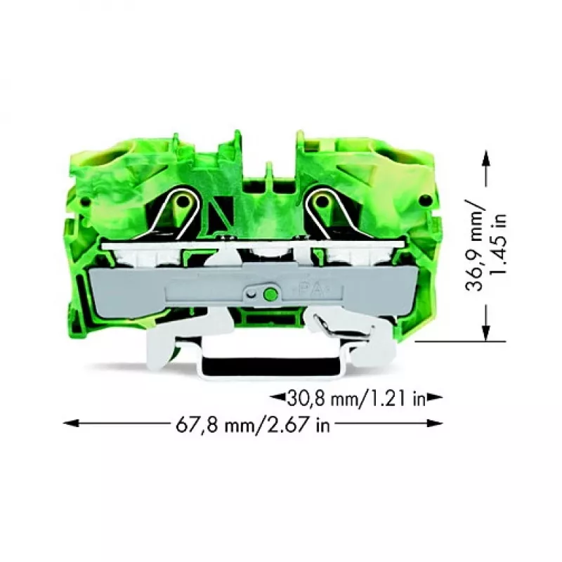 WAGO 2010-1207 Caurlaides spaiļu bloks, 10 mm², pelēks, CAGE CLAMP®