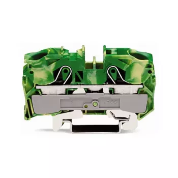 WAGO 2016-1207 TOPJOB® S 2-vadu caurlaides spaiļu bloks, 16 mm², 1000 V, pelēks, DIN sliedes montāžai