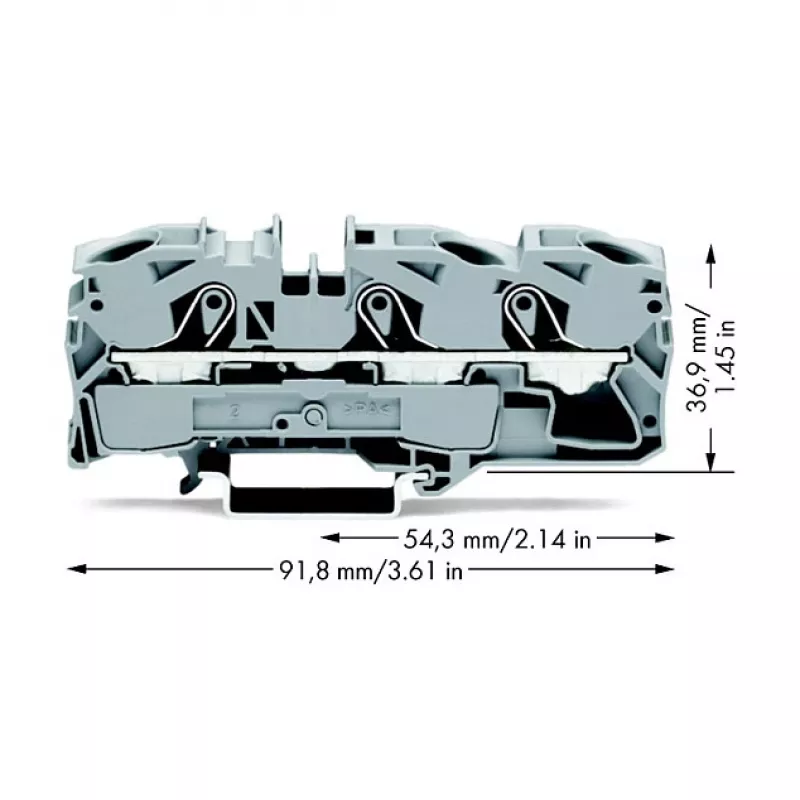 WAGO 2016-1301 Caurplūdes spaiļu bloks - 12 mm - 91,8 mm - 36,9 mm - 800 V