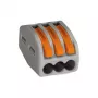 WAGO 222-413 3-Dzīslu Sviras Savienotājs, 32 A, 400 V, Pelēks/Orangžs