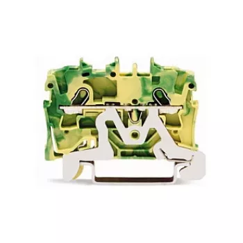 WAGO 2001-1207 2-vadu spiedsavienojuma spaiļbloks, 1,5 mm², pelēks, DIN sliedes montāžai