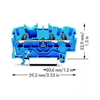 WAGO 2002-1304 3-vadu spiedsavienojuma spaiļu bloks, 2,5 mm², 800 V, pelēks