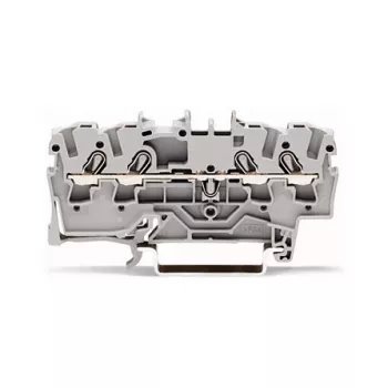 WAGO 2002-1401 Caurplūdes spailes bloks, 4 vadi, 2,5 mm², Push-in CAGE CLAMP, 800 V, pelēks