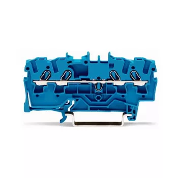 WAGO 2002-1404 Caurplūdes spaiļu bloks, 2-vadītāju, 800V, 24A, pelēks, Push-in CAGE CLAMP