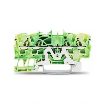 WAGO 2002-1407 4-dzīslu aizsargvada spaiļu bloks 0.25-2.5 mm² 4 mm² zaļi-dzeltens