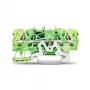 WAGO 2002-1407 4-dzīslu aizsargvada spaiļu bloks 0.25-2.5 mm² 4 mm² zaļi-dzeltens