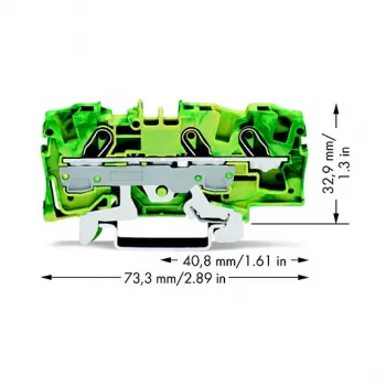 WAGO 2006-1307 Gala plāksne TOPJOB® S 2006 sērijai, pelēka, 7,5 mm platums, 73,5 mm augstums, 32,9 mm dziļums