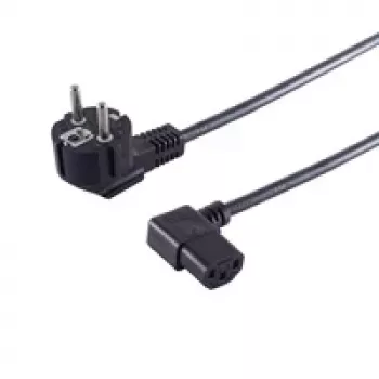 S CONN Maximum Connectivity tīkla strāvas kabelis 90° leņķa CEE 7/7 uz C13 1,8m Melns
