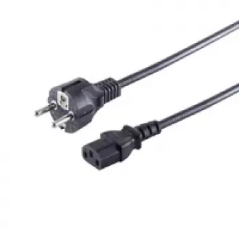 S CONN Maximum Connectivity tīkla strāvas kabelis Schuko taisns CEE 7/7 uz C13 melns VDE 1,8 m