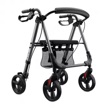 Weinberger Aluminium Rollator 1-Fold Foldable - Sudrabs/Pelēks, 136 kg ietilpība