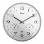 MEBUS 52842 Radio-Controlled Wall Clock Plastic White/Silver