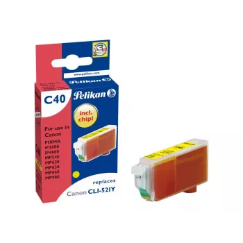 Pelikan saderīga tintes kasetne Canon CLI-521Y dzeltenai