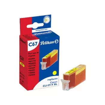 Pelikan saderīga tintes kasetne Canon CLI-571Y XL, dzeltena, augstas ietilpības, 11,5 ml