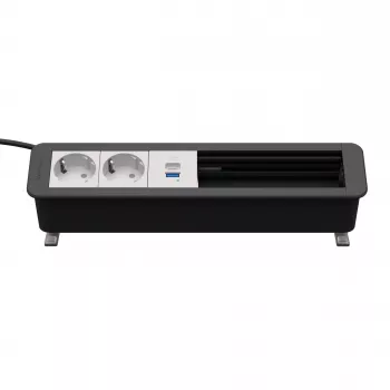 Kindermann CP Office Desk 6-Fold 2x Schuko 1x USB A/C Desk Connectivity Hub
