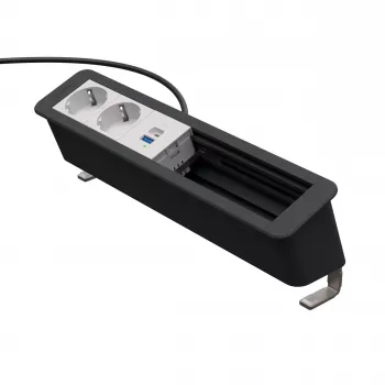 Kindermann CP Office Desk 6-Fold 2x Schuko 1x USB A/C Desk Connectivity Hub