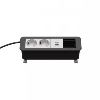 Kindermann CP Office galda barošanas modulis 4-vietīgs 2x Schuko 1x USB-C PD 60W (7550000232)