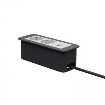 Kindermann CP Office Frame 3-Fold 2x Schuko Socket 1x USB Charger (7551000122)