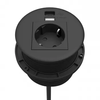 Kindermann CablePort Table Black (STS-R90-2 blac) - Galda savienojuma paneļa korpuss