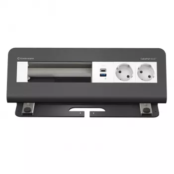 Kindermann CablePort desk² 6-vietu 2x Strāvas Kontaktligzda USB Galda Skavas Modulis